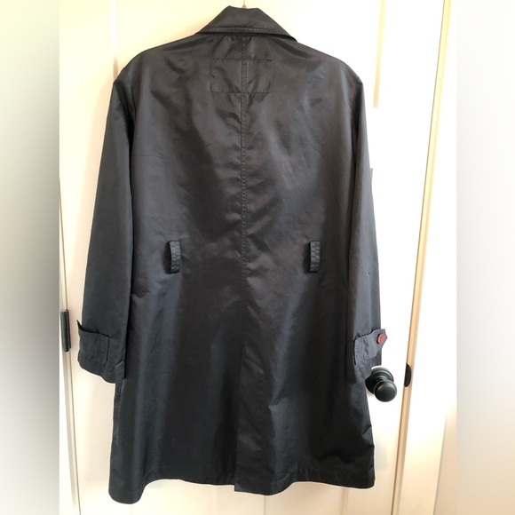J&ans Dolce & Gabbana wide collar double breasted black trench rain nylon coat M - Picture 2 of 8